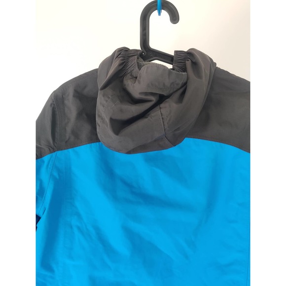(V) Lands' End Coat Squall Jacket Parka Youth L Size 14-16 BLUE/ GRAY WATERPROOF - Picture 5 of 11